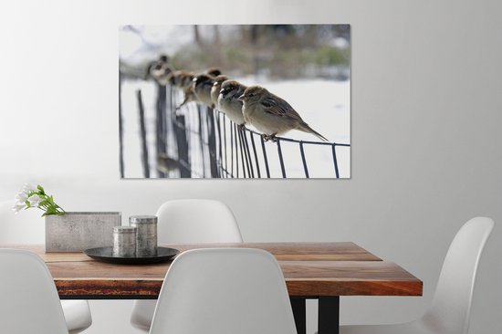 Roseaux sur une clôture Toile 90x60 cm - Tirage photo sur toile (Décoration murale salon / chambre)