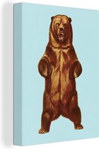 Une illustration d'un ours en toile pop art 60x80 cm - Tirage photo sur toile (Décoration murale salon / chambre)