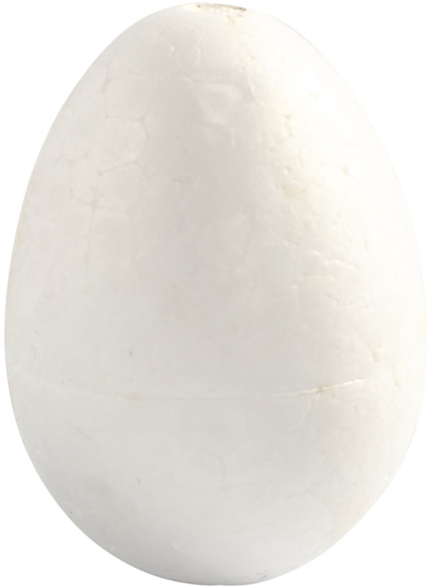 Eieren, H: 6 cm, wit, 5 stuk/ 1 doos