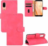 Voor Sharp Aquos Sense3 Lite SH-RM12 Effen Kleur Huidgevoel Magnetische Gesp Horizontale Flip Kalf Textuur PU Lederen Case met Houder & Kaartsleuven & Portemonnee (Rose Rood)