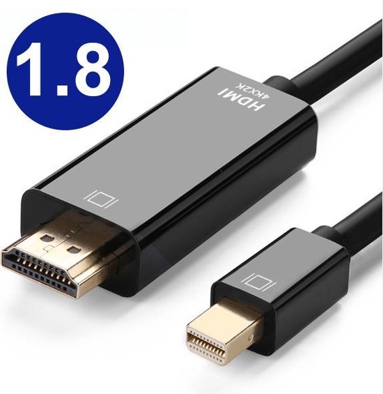 Vues Mini Displayport naar HDMI Kabel - Mini DP naar HDMI Adapter - 1.8 Meter - Zwart - Vues
