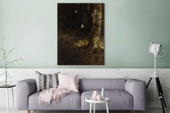 Sol forestier avec un serpent, des lézards, des papillons et autres insectes - Otto Marseus van Schrieck 90x120 cm - Tirage photo sur toile (Décoration murale salon / chambre)