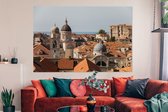 Canvas Schilderij Uitzicht vanaf de Kroatische stadsmuren Dubrovnik - 150x100 cm - Wanddecoratie