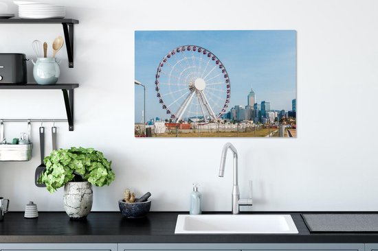 Grande roue en toile Honk Kong 2cm 90x60 cm - Tirage photo sur toile (Décoration murale salon / chambre)