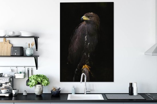 Canvas schilderij 90x140 cm - Wanddecoratie Arend - Dier - Bruin - Muurdecoratie woonkamer - Slaapkamer decoratie - Kamer accessoires - Schilderijen