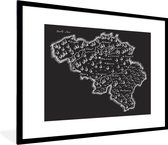 Photo encadrée - Illustration Zwart et blanc de la België avec cadre photo montagnes et plans d'eau 80x60 cm - Affiche encadrée (Décoration murale salon / chambre)