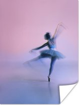 Ballerina die een twirl doet poster papier 60x80 cm - Foto print op Poster (wanddecoratie woonkamer / slaapkamer)