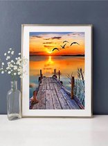 Kreative Diamond Painting Kinderen - Volwassenen - 30x40 cm - Landschap - Zee- Vogels -Zonsondergang -  Decoratie