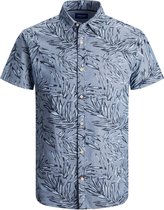 Jack & Jones Overhemd Jorcali Shirt Ss 12187969 Chambray Blue Mannen Maat - L