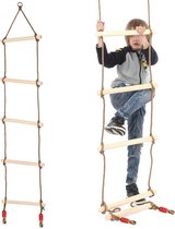 Touwladder - Ladder - Speelgoed - Speelgoed ladder - Klimladder - Houten ladder - Schommel - Tuinschommel - NEW MODEL - ZOMER HIT