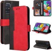Voor Samsung Galaxy A71 4G Zakelijke Stiksels-Kleur Horizontale Flip PU Lederen Case met Houder & Kaartsleuven & Fotolijst (Rood)