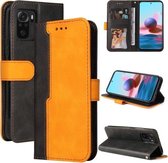 Voor Xiaomi Redmi Note 10 4G Zakelijke Stiksels-Kleur Horizontale Flip PU Lederen Case met Houder & Kaartsleuven & Fotolijst (Oranje)