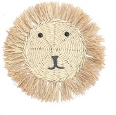 Muurdecoratie Lewis Lion | Kinderkamer | 50 cm | 100% gras | naturel| Maison Boho Kids