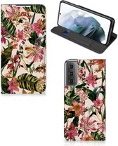 Hoesje ontwerpen Geschikt voor Samsung Galaxy S21 FE Smart Cover Valentijn Cadeautje Vrouw Bloemen