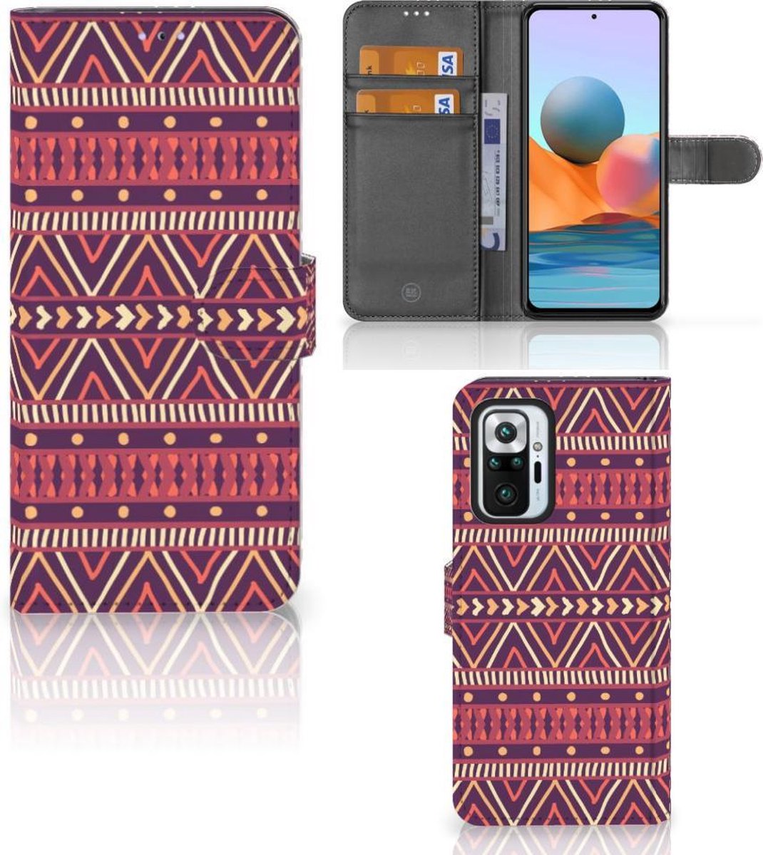Xiaomi Redmi Note 10 Pro Telefoon Hoesje Aztec Paars