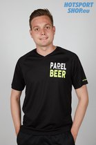 T-shirt - Aftersports - Padel & beer - Zwart/fluo geel - SR - S