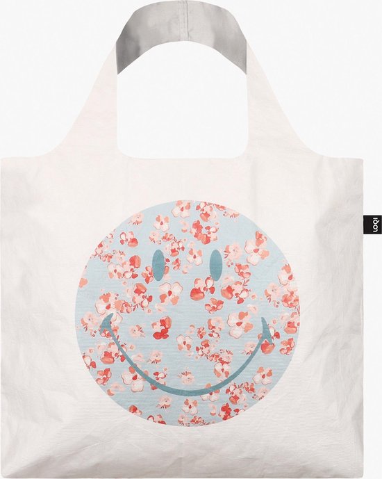 LOQI Smiley - Opvouwbare Shopper - Opvouwbare Boodschappentas - Blossom recycled tote bag