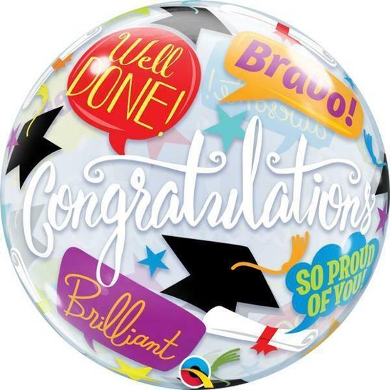 Graduation "Accolades" Diploma felicitatie examen "Accolades" Qualatex 22" 56cm Bubble Balloon