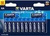 Piles alcalines AA Varta - 1,5 V haute énergie - 12 pièces