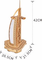 Houten modelbouwpakket - Burj al arab 20.5 x 21.3 x 42 cm