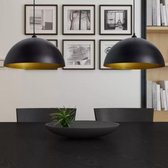 2x hanglampen - set van 2 - lamp - zwart / goud - rond - industrieel - tafellampen - woonkamer - kantoor - slaapkamer - hanglamp - plafondlamp