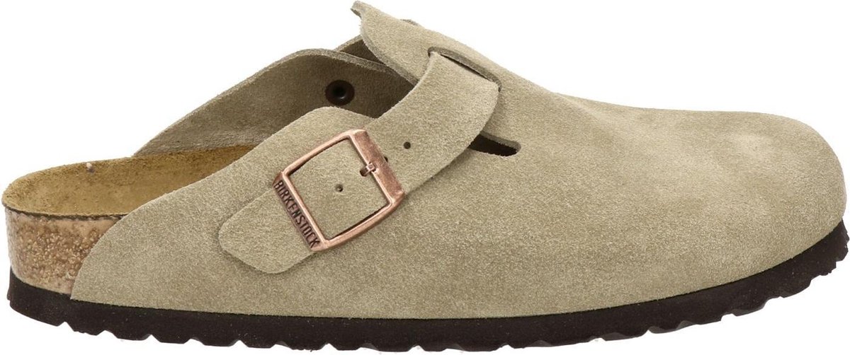 Birkenstock Boston SFB VL Narrow Unisex Sloffen - Taupe - Maat 42