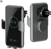 TO V8 15W Auto Draadloze Oplader Telefoonhouder Air Vent Mount Auto Inductie Snel Opladen Aluminiumlegering Telefoon houder - Samsung Iphone Huawei & Xiaomi