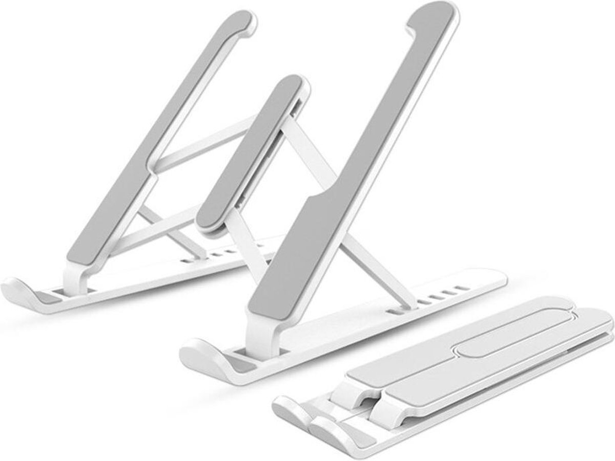 Laptopstandaard - Ergonomische standaard voor laptop met 6 niveaus - Laptop Stand - Wit