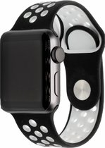 Geschikt Voor Smart Watch Sport Band 2 Kleuren -  Zwart Wit - 42mm En 44mm - ML - Geschikt Voor Smart Watches - Maat: 42 en 44