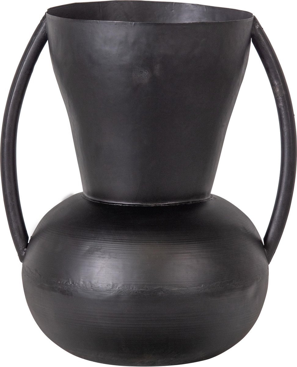 WOOOD Exclusive Siep Vaas - Metaal - Zwart - 44x35x30 black