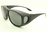 XXL Overzet zonnebril Heren/Dames - Inclusief brillen koker - extra groot - Polorized - Opzetbril Zwart - Zwarte overzet bril. Gepolariseerd. Extra grote overzet