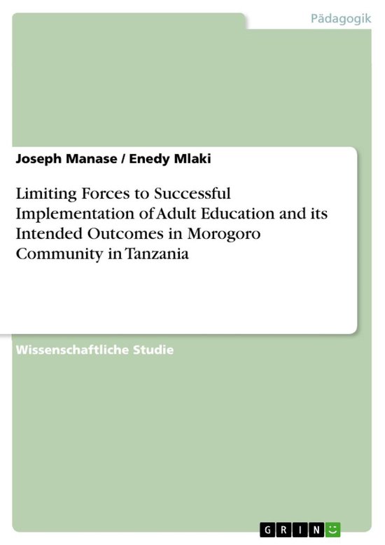 Limiting Forces to Successful Implementation of Adult Educat ... - cover