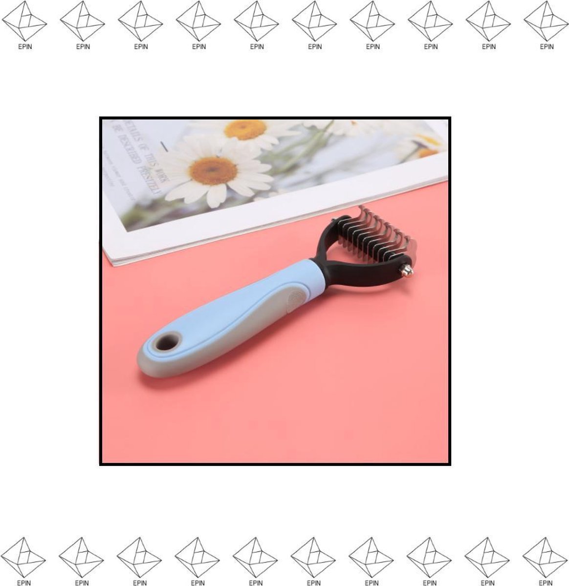 Brosse Sublim'Poils Pour Chien Et Chat - Peigne à épiler, Manche Ergonomique - Enlève Poils Morts Sans Irriter