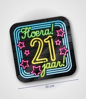 Paperdreams Neon onderzetters - 21 jaar