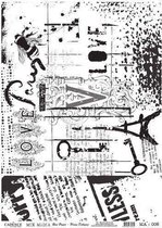 Cadence rijstpapier love - Paris - zwart Model No: 006  30x42cm