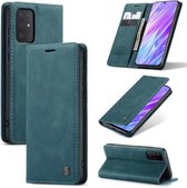 Retro Wallet Slim Case - Telefoonhoesje - Portemonnee Hoesje voor Samsung Galaxy S20 - Blauw
