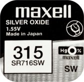 MAXELL 315 / SR716SW zilveroxide knoopcel horlogebatterij 2 (twee) stuks