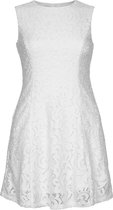 La V  A lijn kanten jurk met mouwloze Wit - 152