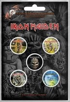 Iron Maiden button Faces of Eddie 5-pack