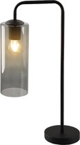Olucia Nadia - Design Tafellamp - Glas/Metaal - Grijs;Zwart