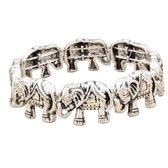 Armband olifant-metaal-zilverkleur-2 cm-stretch-Charme Bijoux