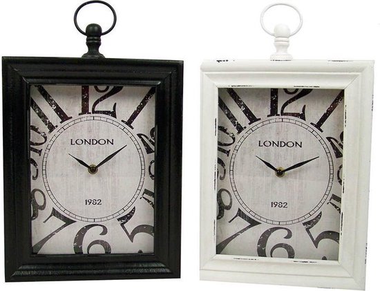 Home & Styling Horloge murale / de table London 30x24x6 (blanc)