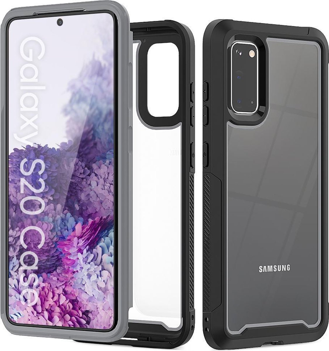 Geschikt voor Samsung Galaxy S20 Backcover - Zwart - Shockproof Armor - Hybrid - Drop Tested