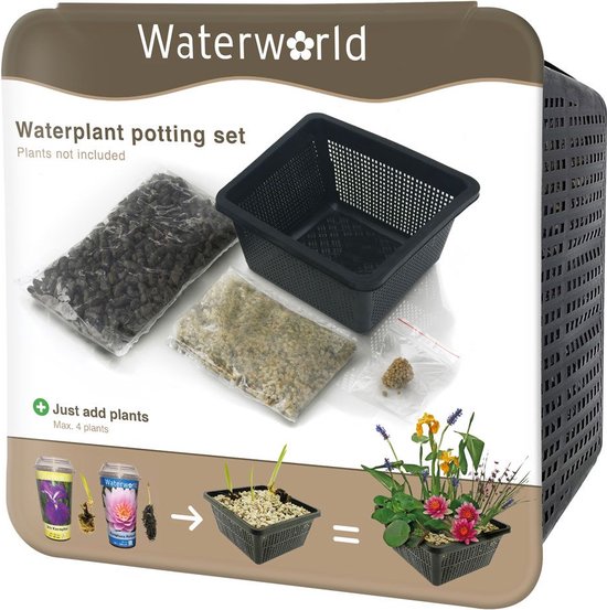 Waterworld Aqua Set Pond Basket - 19 x 19 x 10 cm argile, gravier et  nourriture | bol