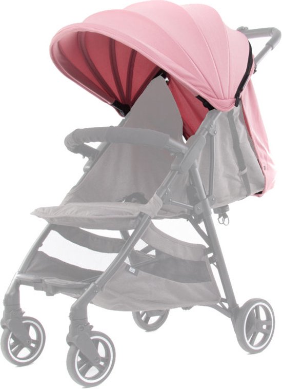 Foto: Baby monsters kinderwagenkap kuki textiel roze