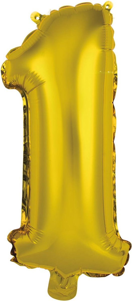 Amscan Folieballon Cijfer 1 35 Cm Goud