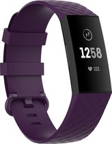 SVH Company FitBit Charge 4 Siliconen Bandje – Ook Geschikt voor Charge 3 – Paars – Maat L