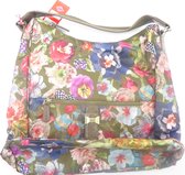 Oilily  Sea of Flowers - Hobo Bag Moss