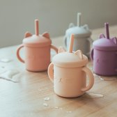 Drinkbeker - Baby - Siliconen met rietje BPA-Vrij - Oefenbeker -Trainer - Kinderbeker - Paars Sippy cup