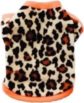 Honden trui - Warme trui voor honden - Oranje luipaard print - Maat M